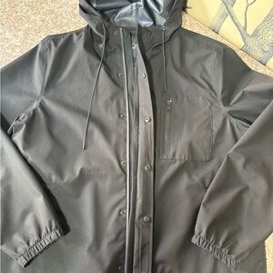 Marc Anthony Black Hooded Raincoat